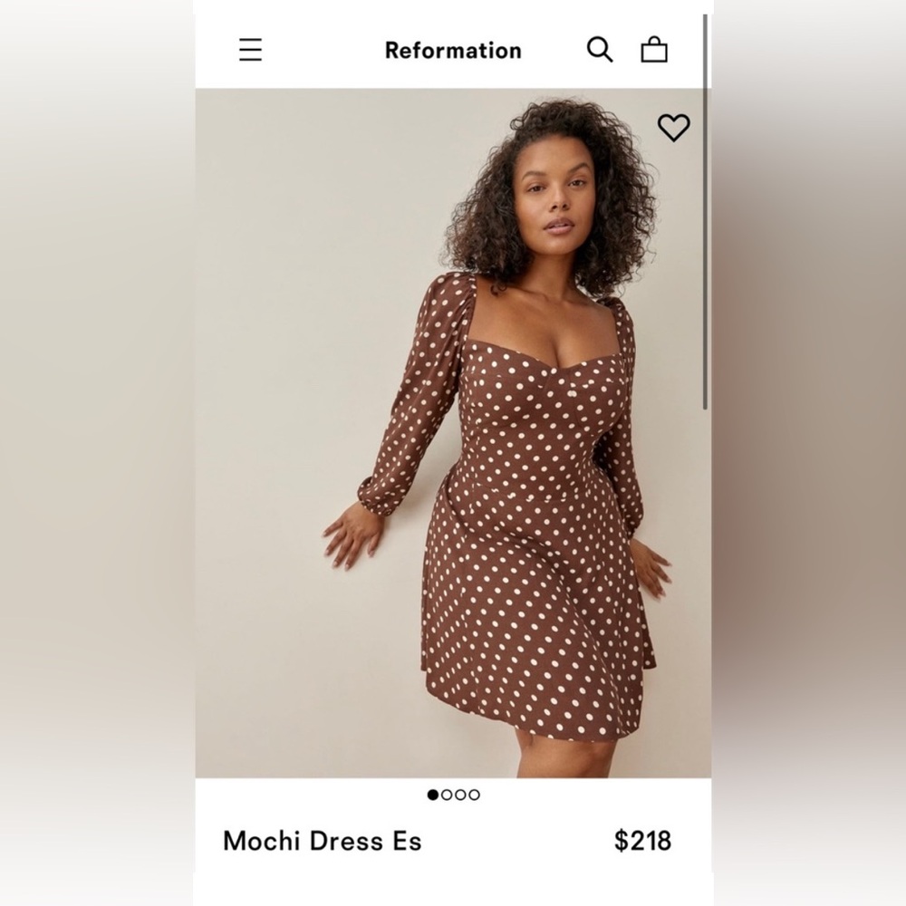 Reformation Mochi dress Es size 18 in Au Lait. NWT